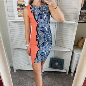 Rafaella Orange Paisley Sheath Dress